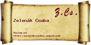 Zelenák Csaba névjegykártya