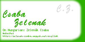 csaba zelenak business card